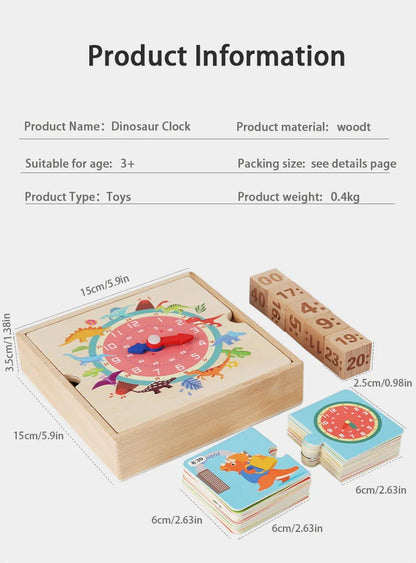 Timely Tots Wooden Learning Clock – Educational Puzzle for Kids