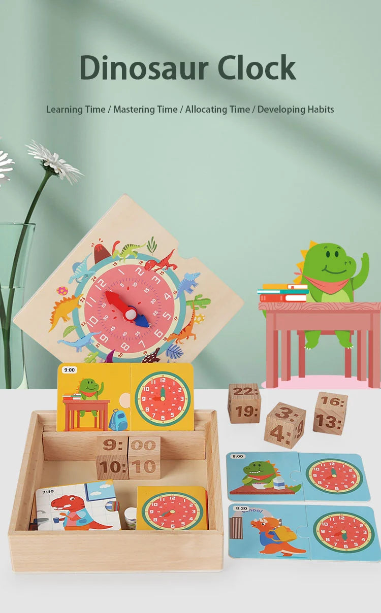 Timely Tots Wooden Learning Clock – Educational Puzzle for Kids