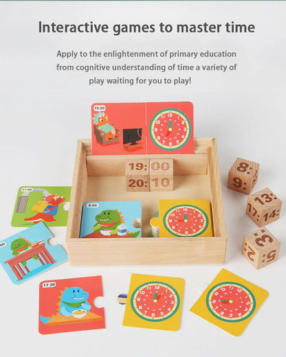 Timely Tots Wooden Learning Clock – Educational Puzzle for Kids