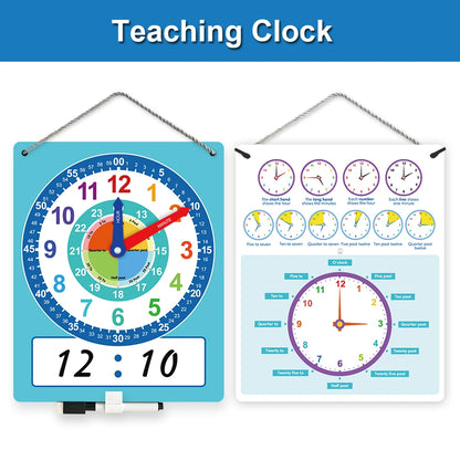 Montessori Dry-Erase Learning Clock – Interactive Time Teaching Aid for Kids