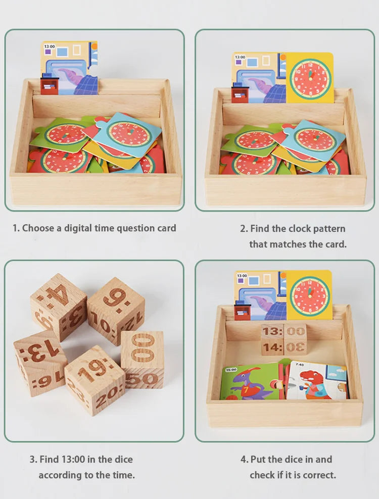 Timely Tots Wooden Learning Clock – Educational Puzzle for Kids