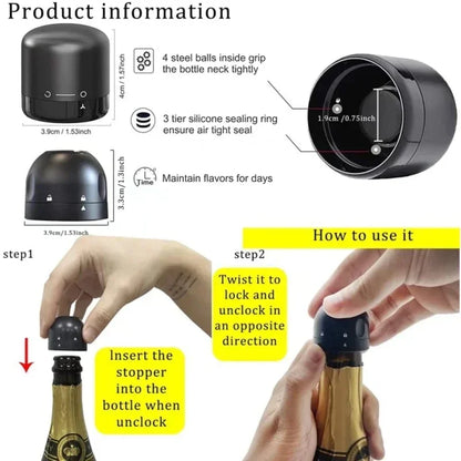 Vacuum Wine Bottle Stopper – Premium Silicone Sealing Solution for Longer Freshness
