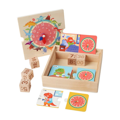 Timely Tots Wooden Learning Clock – Educational Puzzle for Kids