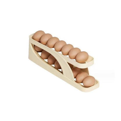 Automatic Scrolling Egg Rack Holder Storage Organizer Rolldown Refrigerator Egg Dispenser Box Egg Basket Container for Kitchen