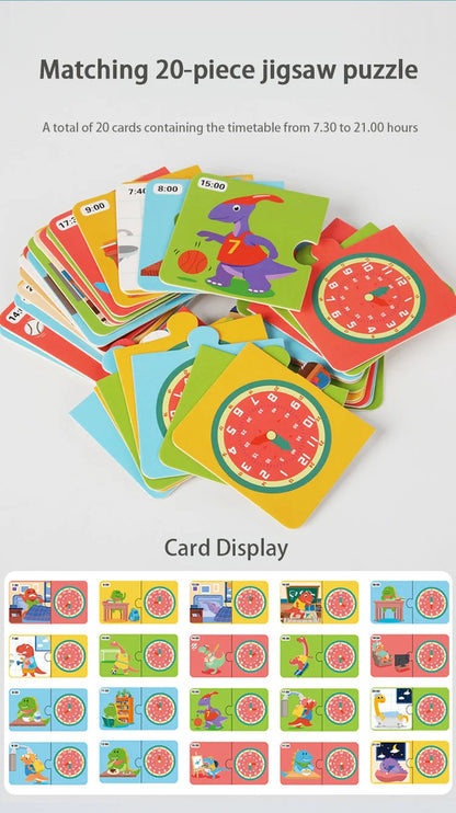 Timely Tots Wooden Learning Clock – Educational Puzzle for Kids