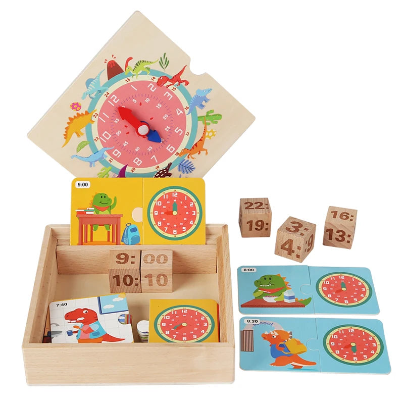Timely Tots Wooden Learning Clock – Educational Puzzle for Kids