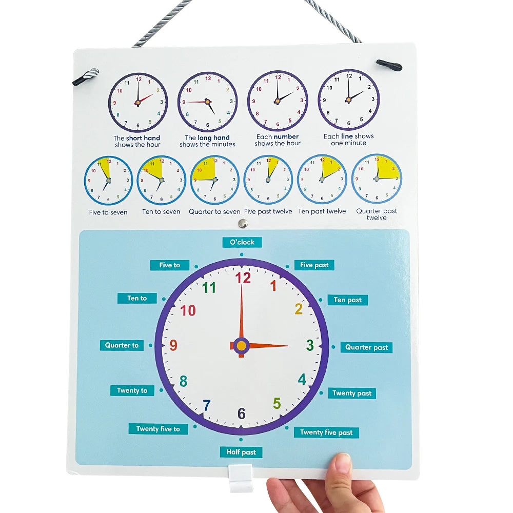 Montessori Dry-Erase Learning Clock – Interactive Time Teaching Aid for Kids