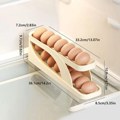 Automatic Scrolling Egg Rack Holder Storage Organizer Rolldown Refrigerator Egg Dispenser Box Egg Basket Container for Kitchen