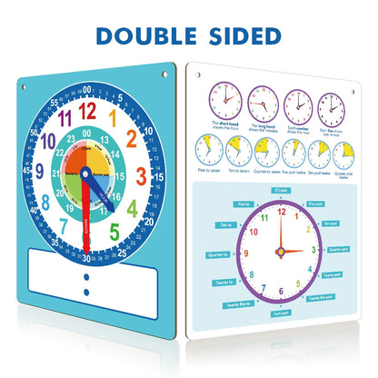 Montessori Dry-Erase Learning Clock – Interactive Time Teaching Aid for Kids
