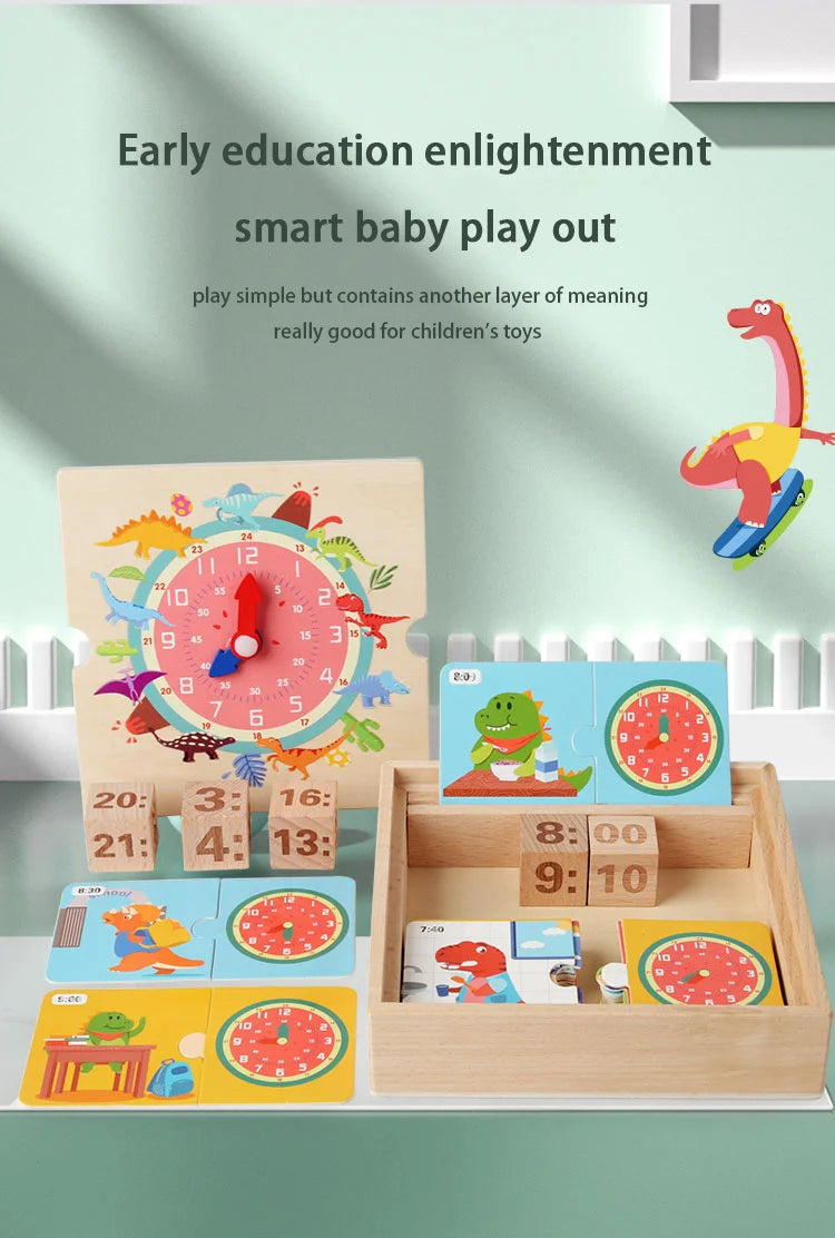 Timely Tots Wooden Learning Clock – Educational Puzzle for Kids