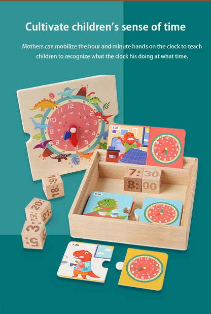 Timely Tots Wooden Learning Clock – Educational Puzzle for Kids