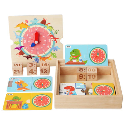 Timely Tots Wooden Learning Clock – Educational Puzzle for Kids