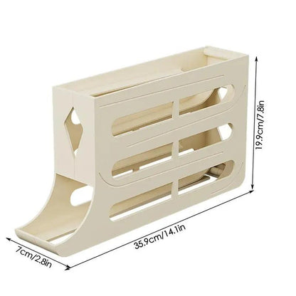 Auto Rolling Fridge Egg Organizer Refrigerator Rolling Egg Auto Dispenser Space-Saving Egg Dispenser Container 30 Eggs Rack Tray