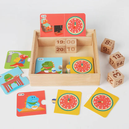 Timely Tots Wooden Learning Clock – Educational Puzzle for Kids