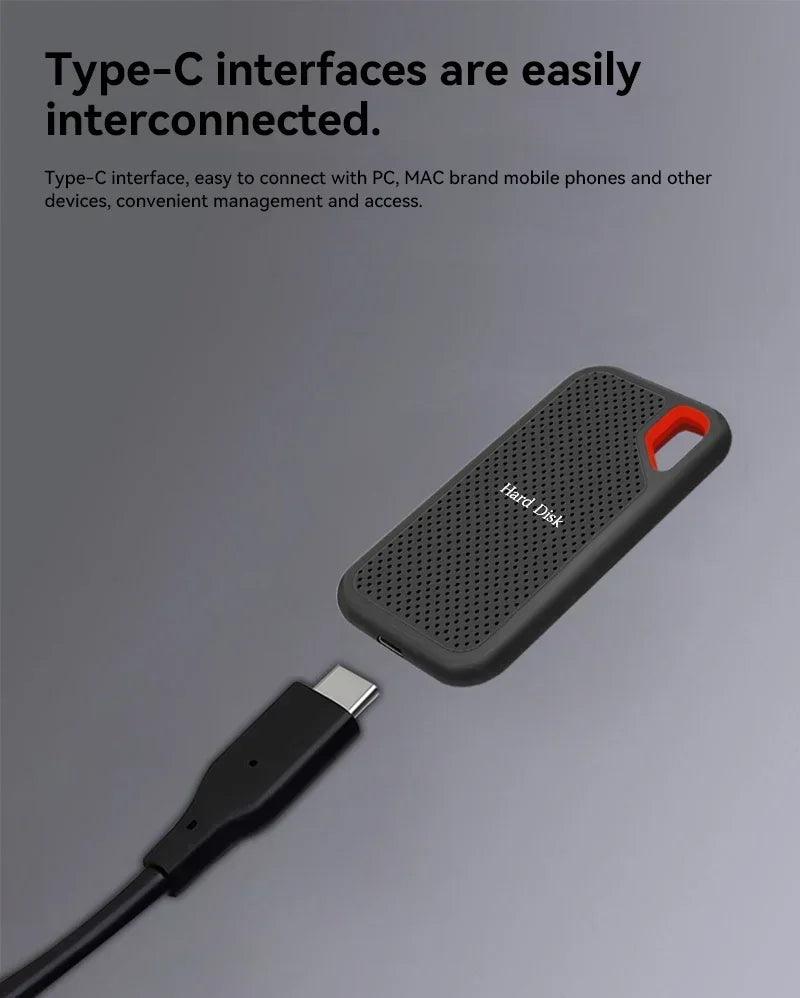 Xiaomi Mijia Hard Disk Mobile SSD E61 2TB 8TB 256TB USB 3.1 HD External Hard for Laptop PS5 Mobile Hard Disk HDD Storage Devices