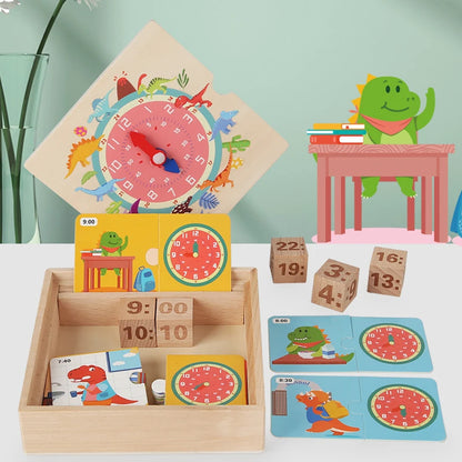 Timely Tots Wooden Learning Clock – Educational Puzzle for Kids